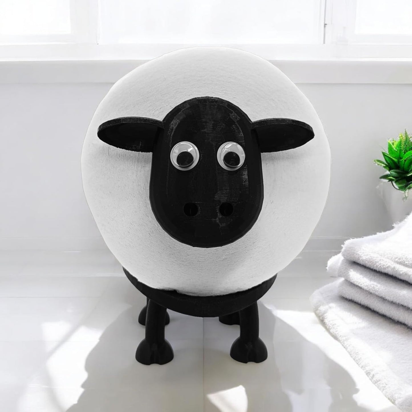 Dekorify Sheep Toilet Paper Holder | Funny Toilet Paper Holder | Black Sheep Cute Toilet Paper Holder | Funny Bathroom Decor | Funky Unique Toilet Paper Holder | Single Unit